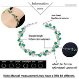 Delicate Oval Dark Stones and Crystals Tennis Bracelet Silver Friendship Jewelry