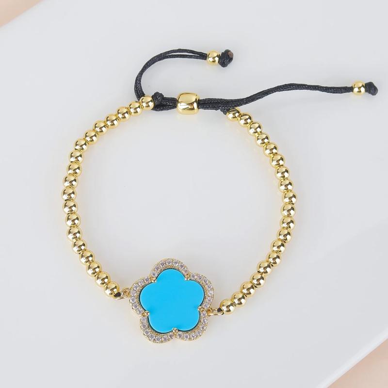 Colorful Five Leaf Flower Bracelet for Women