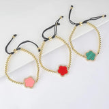 Colorful Five Leaf Flower Bracelet for Women