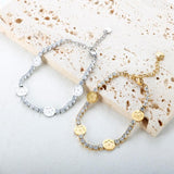 Crystal Bracelet for Women Stainless Steel Flower Charm Chain Jewelry Gift