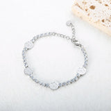 Crystal Bracelet for Women Stainless Steel Flower Charm Chain Jewelry Gift