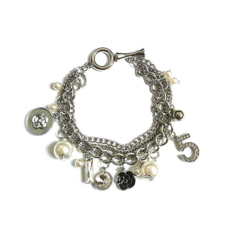 Crystal Pearl Tassel Bracelet for Women Bijoux No.5 Gift Jewelry