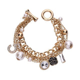 Crystal Pearl Tassel Bracelet for Women Bijoux No.5 Gift Jewelry