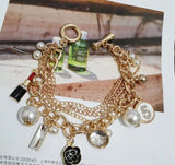 Crystal Pearl Tassel Bracelet for Women Bijoux No.5 Gift Jewelry