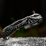 Crocodile Bracelet Titanium Steel Zircon Stones Punk Unique Jewelry