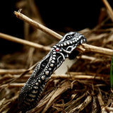 Crocodile Bracelet Titanium Steel Zircon Stones Punk Unique Jewelry