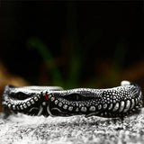 Crocodile Bracelet Titanium Steel Zircon Stones Punk Unique Jewelry