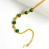 Green Tourmaline Ball Beads Bracelet 24k Filled Wedding Jewelry