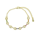 Geometric CZ Rainbow Bracelet Adjustable