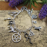 Silver Plated Charm Bracelet Wicca Witch Bracelet