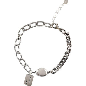 Vintage Thai Silver LUCK Bracelet Women Lock Chain S-B335