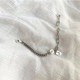 Vintage Thai Silver LUCK Bracelet Women Lock Chain S-B335