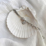 Vintage Thai Silver LUCK Bracelet Women Lock Chain S-B335