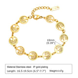 Life Tree Charms Bracelet with Stamp, Adjustable Wristband