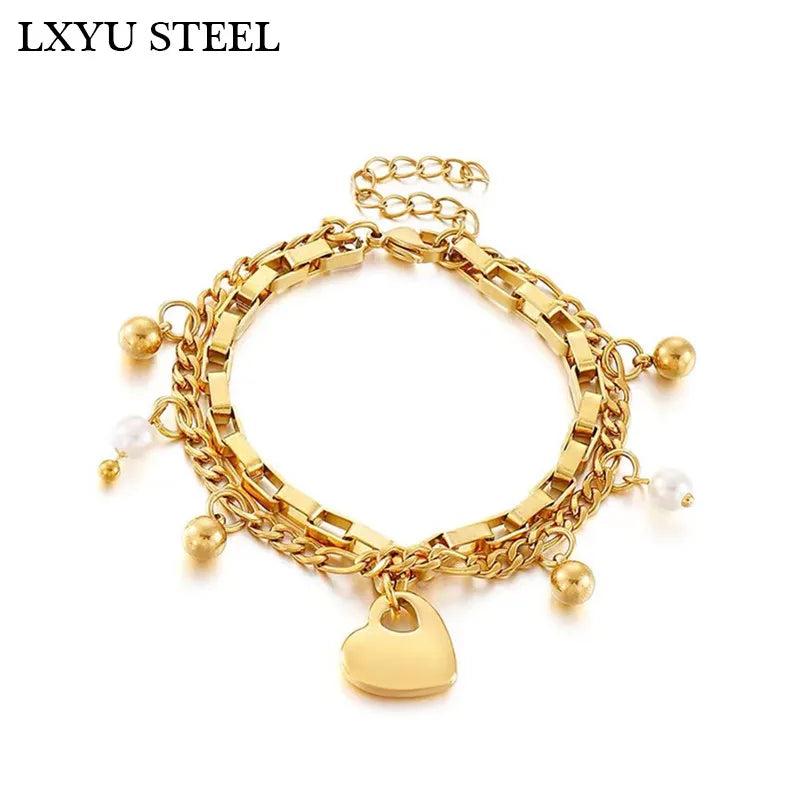 316L Stainless Steel Love Heart Bracelets For Women Party Gift