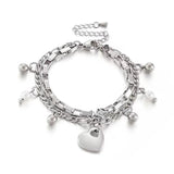 316L Stainless Steel Love Heart Bracelets For Women Party Gift