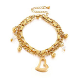 316L Stainless Steel Love Heart Bracelets For Women Party Gift