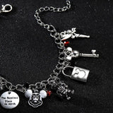 Mickey Charms Stainless Steel Crystal Bracelet Woman Gift
