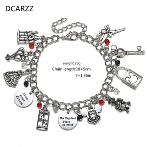 Mickey Charms Stainless Steel Crystal Bracelet Woman Gift