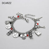Mickey Charms Stainless Steel Crystal Bracelet Woman Gift