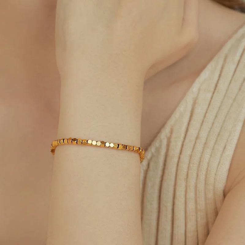 Geometric Fortune Transfer Bracelet Titanium Steel 18K Plated