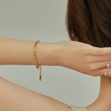 Geometric Fortune Transfer Bracelet Titanium Steel 18K Plated