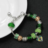 Brazil National Flag Charm Bracelet Jewelry for Men Women