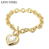 Crystal Heart Charm Bracelet for Women
