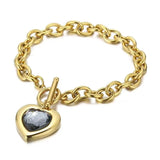 Crystal Heart Charm Bracelet for Women
