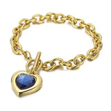 Crystal Heart Charm Bracelet for Women