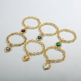 Crystal Heart Charm Bracelet for Women