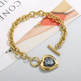 Crystal Heart Charm Bracelet for Women