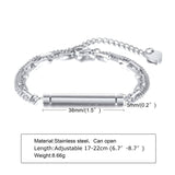 Men's Bar Bracelet with Cylinder Cremation Urn