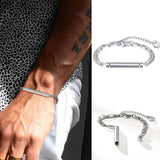 Men's Bar Bracelet with Cylinder Cremation Urn