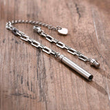 Men's Bar Bracelet with Cylinder Cremation Urn