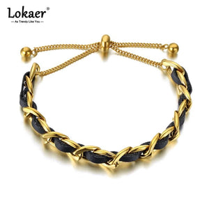 Bohemia Stainless Steel Leather Bracelet B21063