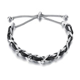 Bohemia Stainless Steel Leather Bracelet B21063