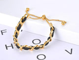 Bohemia Stainless Steel Leather Bracelet B21063
