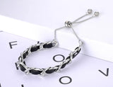 Bohemia Stainless Steel Leather Bracelet B21063