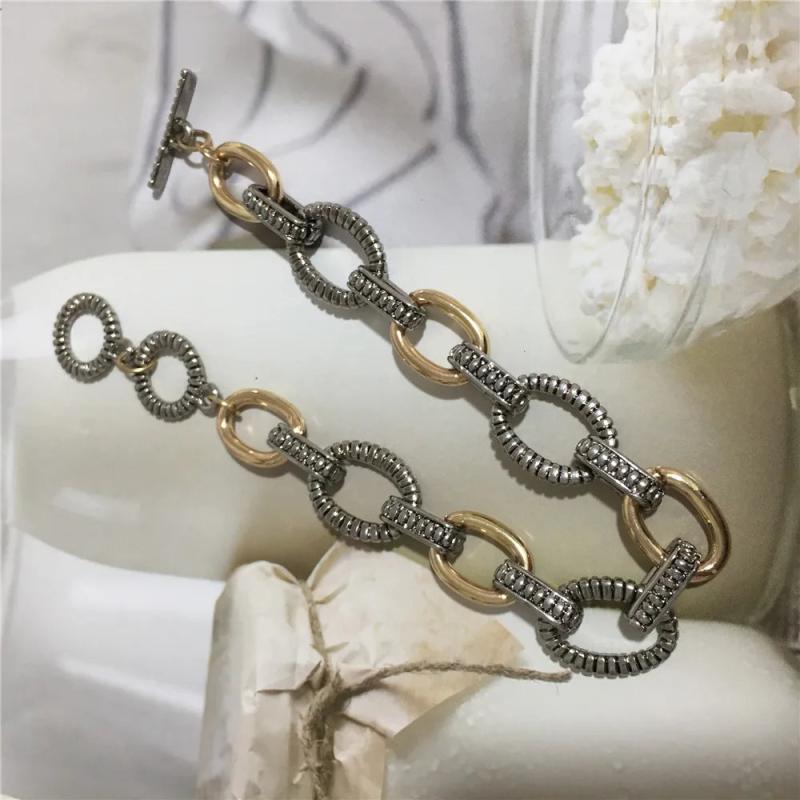 Vintage Bohemia Rhodium and Mixted T bar Bracelet