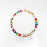 DIY Enamel Charm Bracelet Bohemian Rainbow Elastic Cuff Bangle