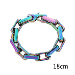 Vintage Men's Cuban Chain Bracelet Colorful Couple Jewelry