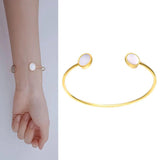 Women's Enamel Stainless Steel Open Bracelet Wedding Bangle