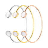 Women's Enamel Stainless Steel Open Bracelet Wedding Bangle