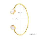 Women's Enamel Stainless Steel Open Bracelet Wedding Bangle