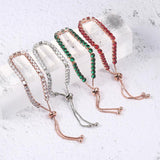 Adjustable Tennis Bracelet 4mm Zirconia Rose Jewelry