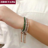 Adjustable Tennis Bracelet 4mm Zirconia Rose Jewelry