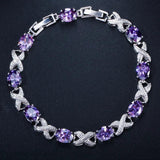 CWWZircons High Silver Cross CZ Women Chain Link Bracelet