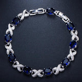 CWWZircons High Silver Cross CZ Women Chain Link Bracelet