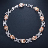 CWWZircons High Silver Cross CZ Women Chain Link Bracelet
